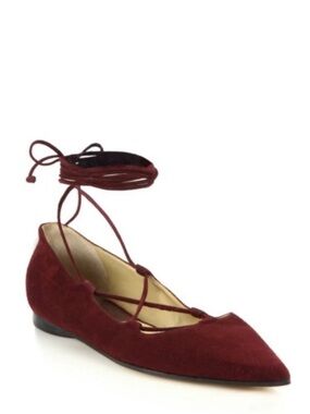 Michael Kors Collection Kallie Suede Flats in Wine Size Euro 38 = US 7.5 New